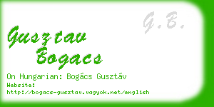 gusztav bogacs business card