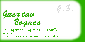 gusztav bogacs business card